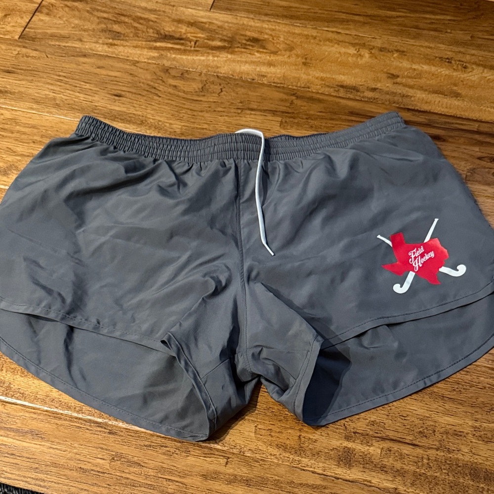 Gray Women’s Shorts with Field Hockey Red Logo